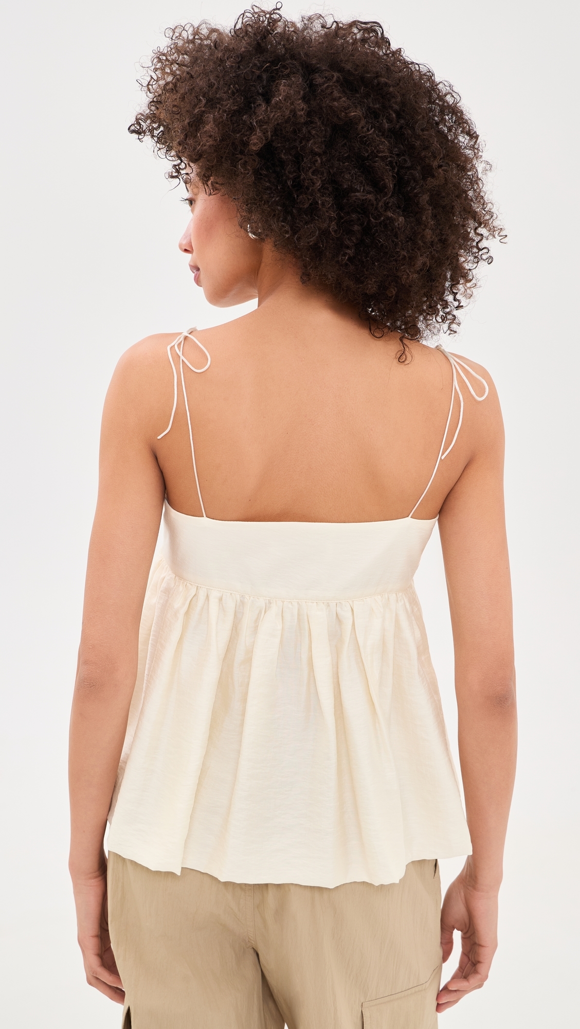 Flared Bustier Blouse Ivory