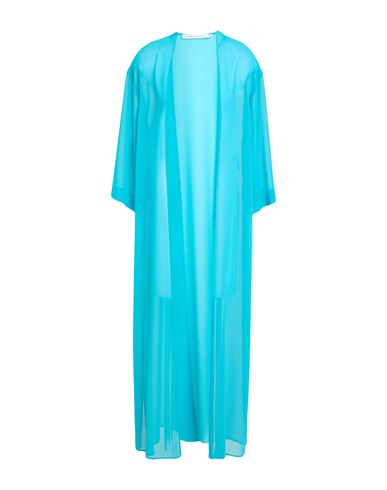 Woman Overcoat & Trench Coat Turquoise Size 6 Polyester
