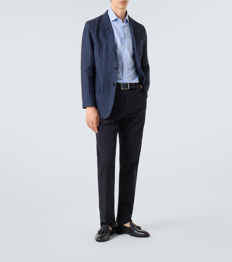 Floral cotton jacquard shirt