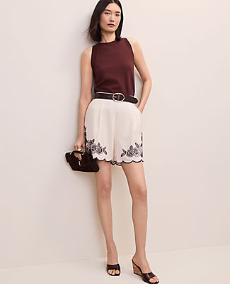 Ann Taylor The Embroidered Side Zip Short