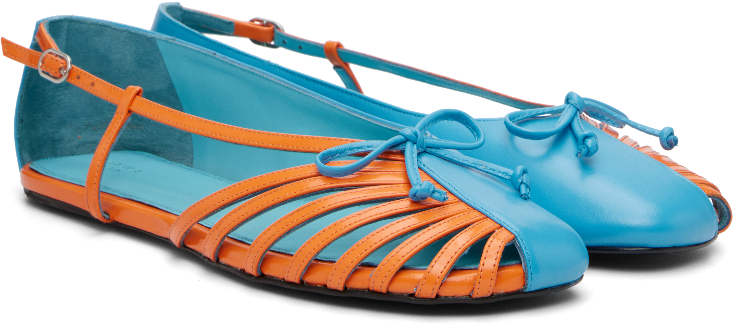 Blue & Orange Double Shoe Ballerina Flats