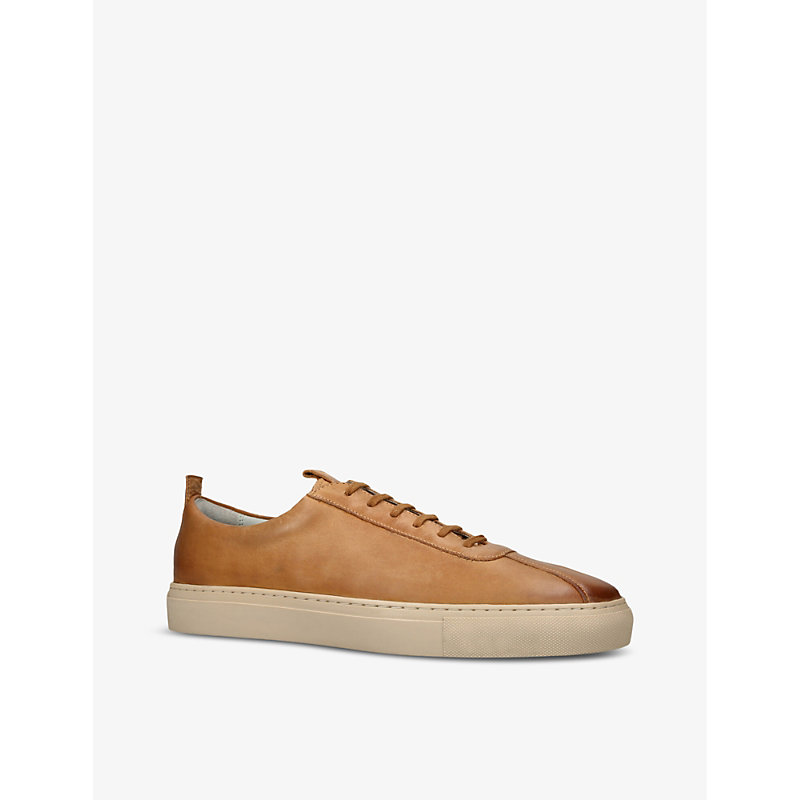 Mens Tan Sneaker 1 Leather Low-top Trainers