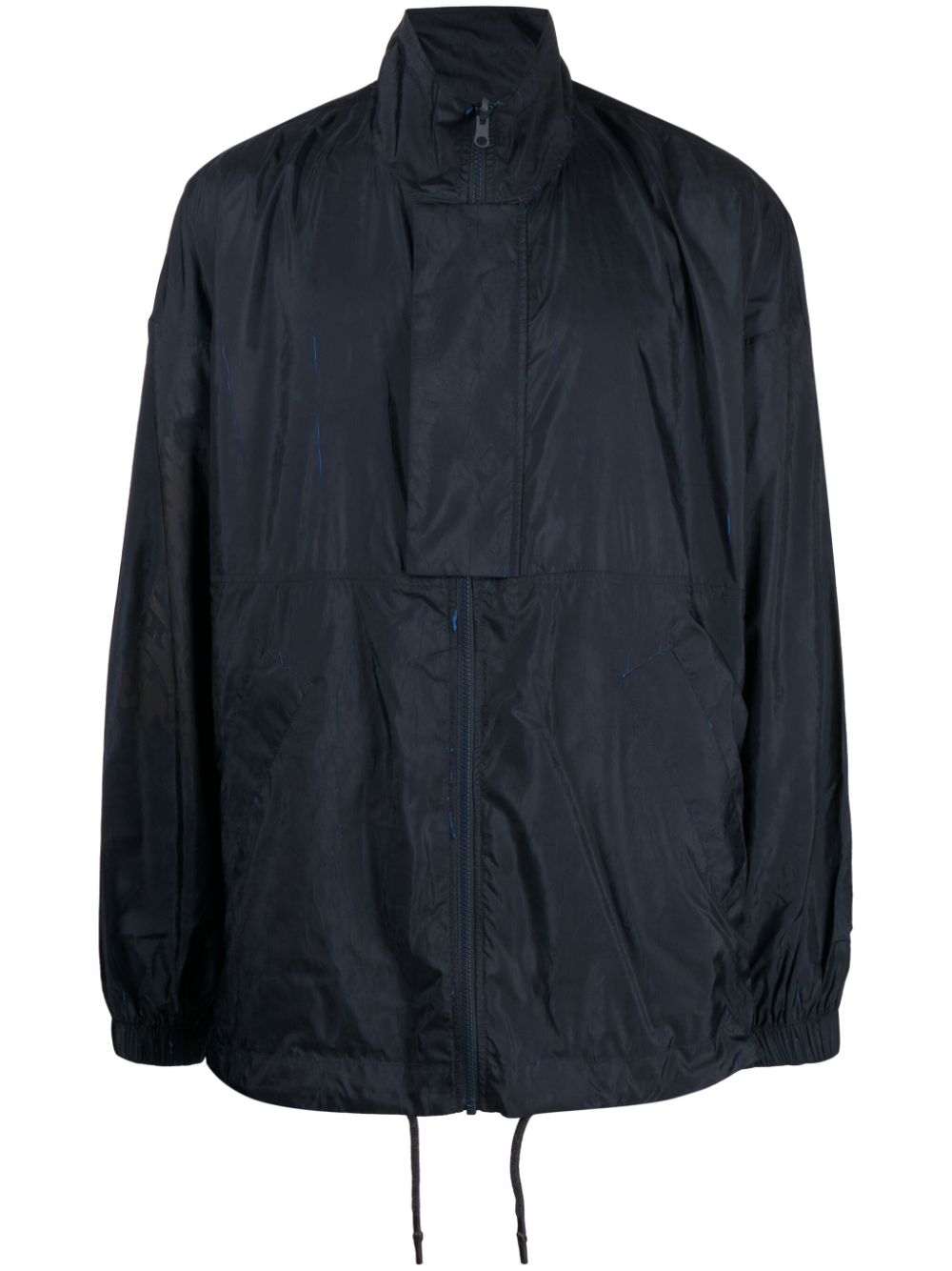 Graphic-print zip-up jacket - Black