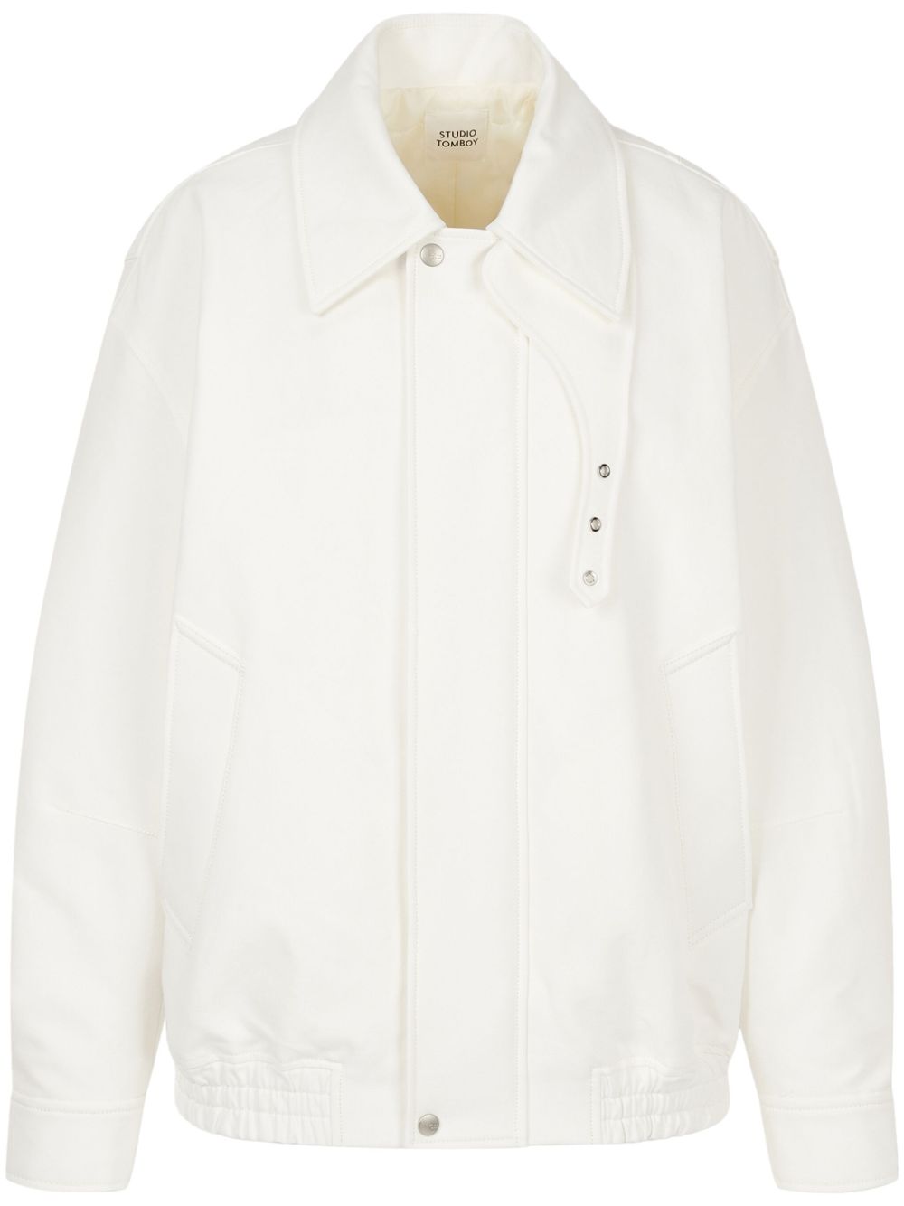 Turn-up collar jacket - White