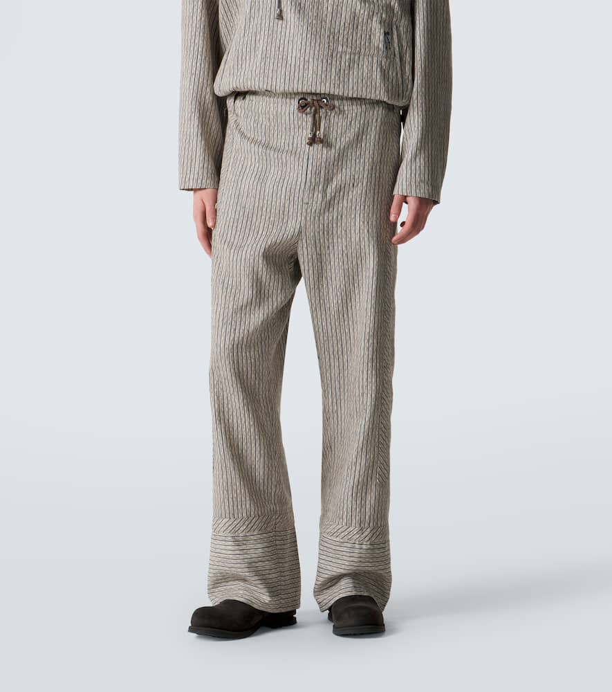 Kyan cotton and linen-blend straight pants