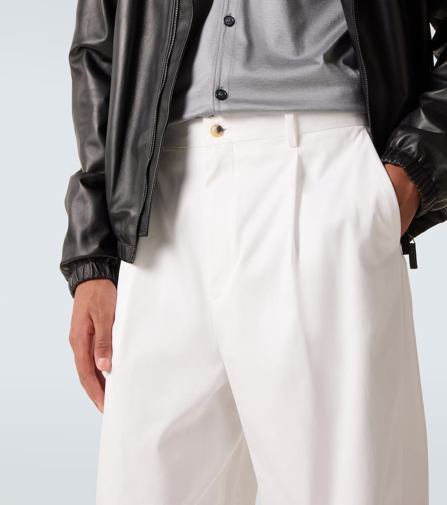 Cotton-blend straight pants