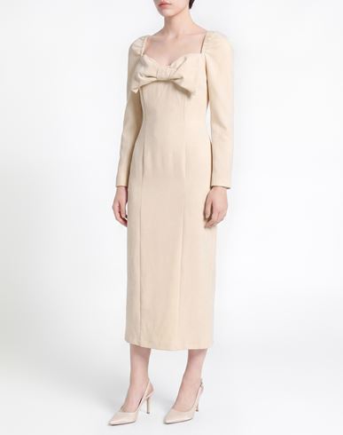 Woman Midi dress Cream Size 4 Polyester, Elastane
