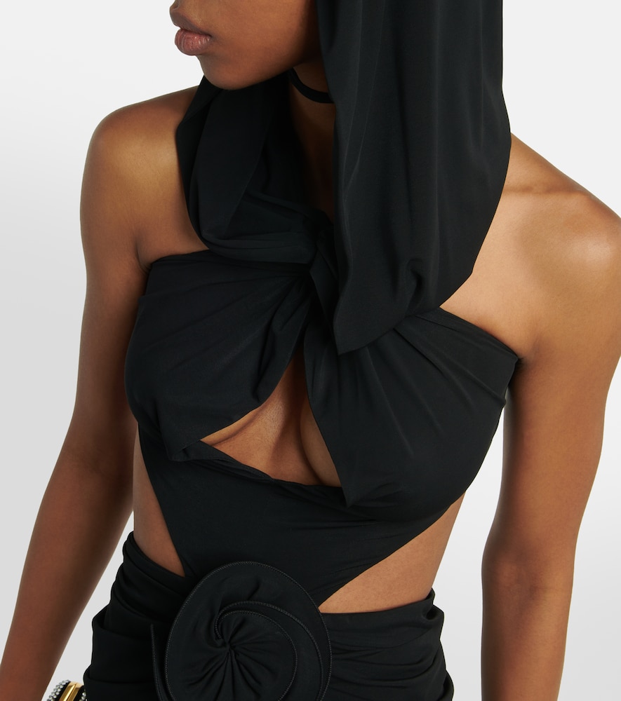 Hooded cutout midi dress