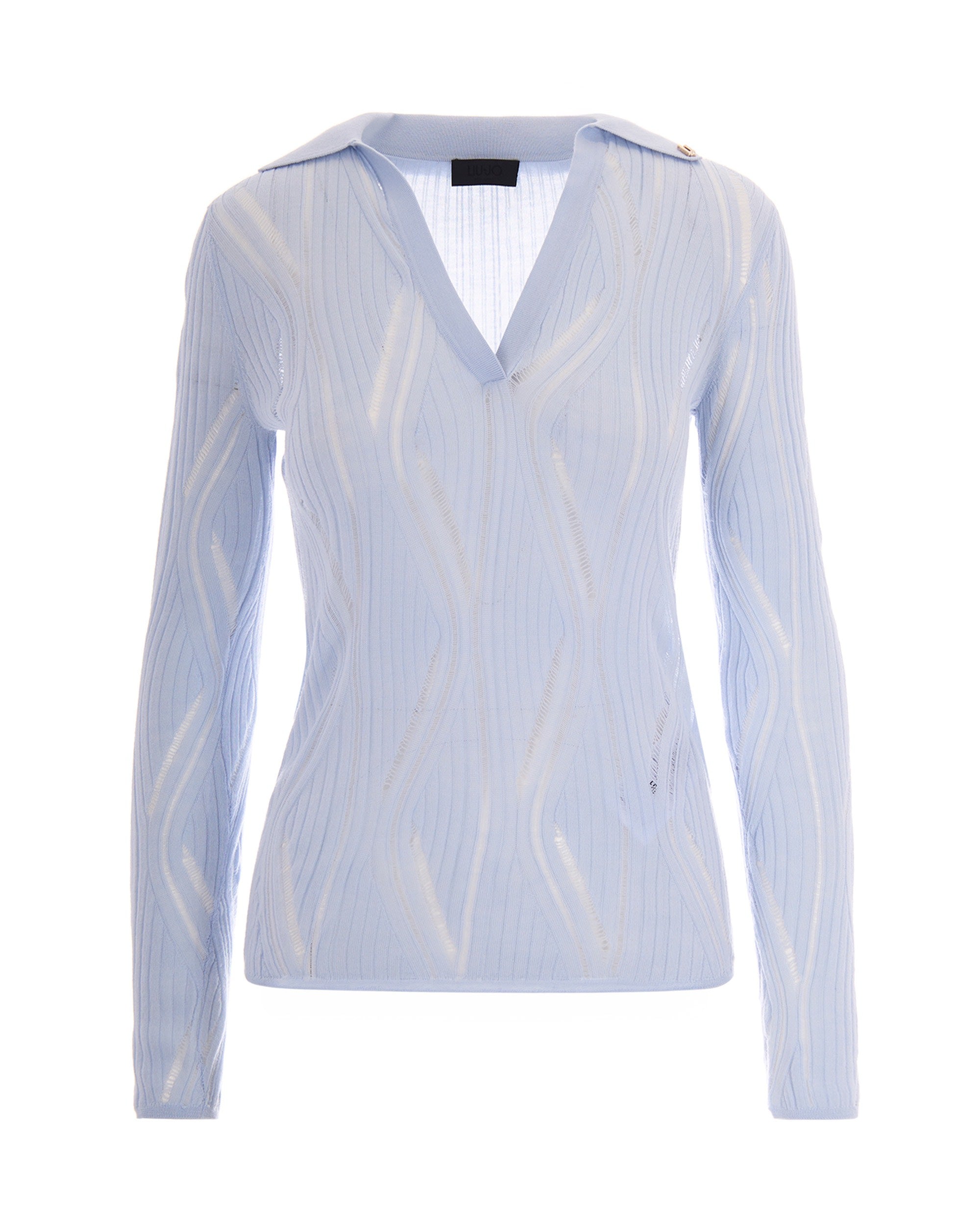 Shifted Rib Virgin Wool Sweater — Blue