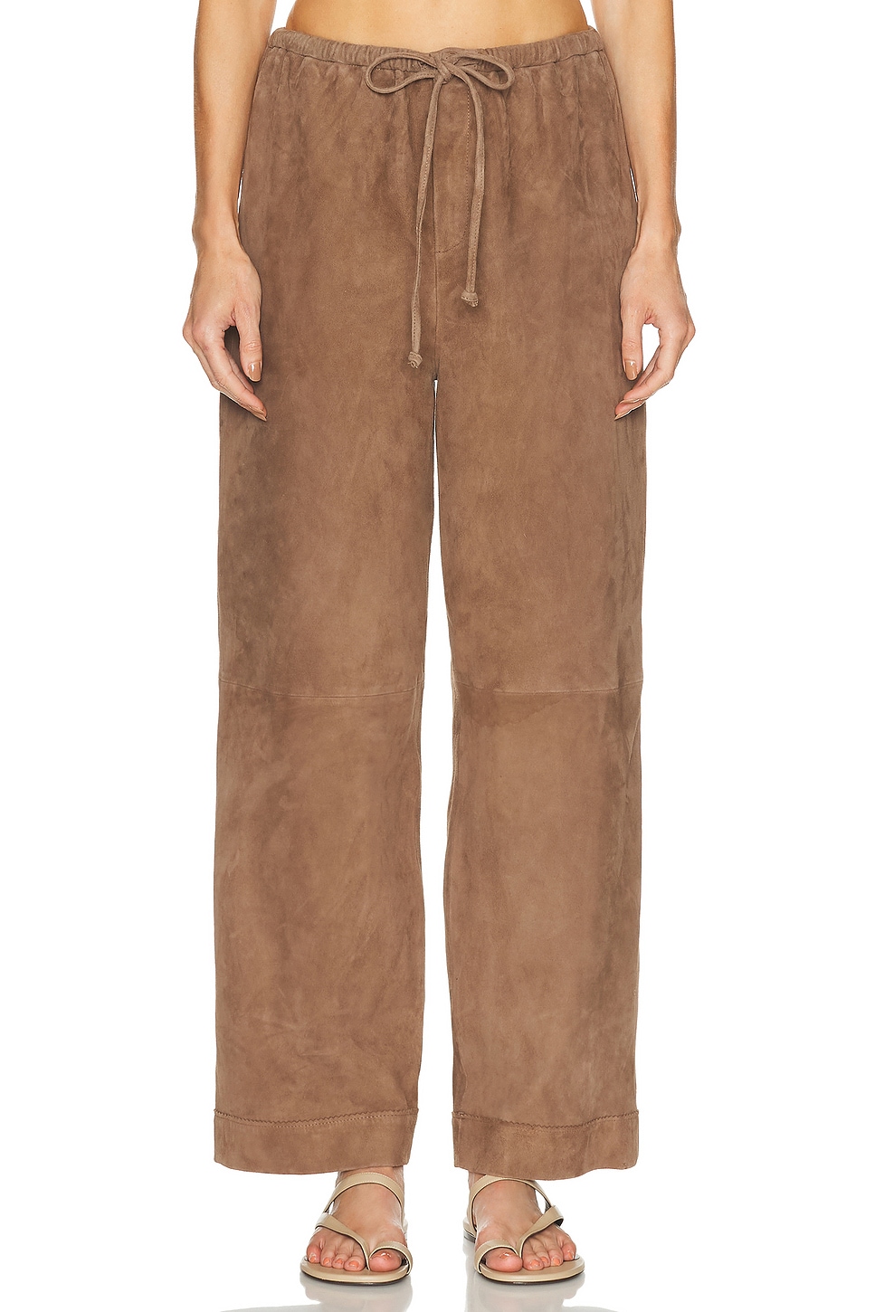 By Malene Birger Joanne Suede Pant in Chocolate Chip - Brown. 42 also , 36