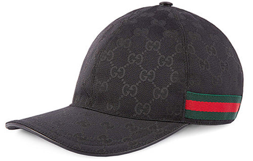 Original GG Canvas Baseball Hat With Web 'Black'