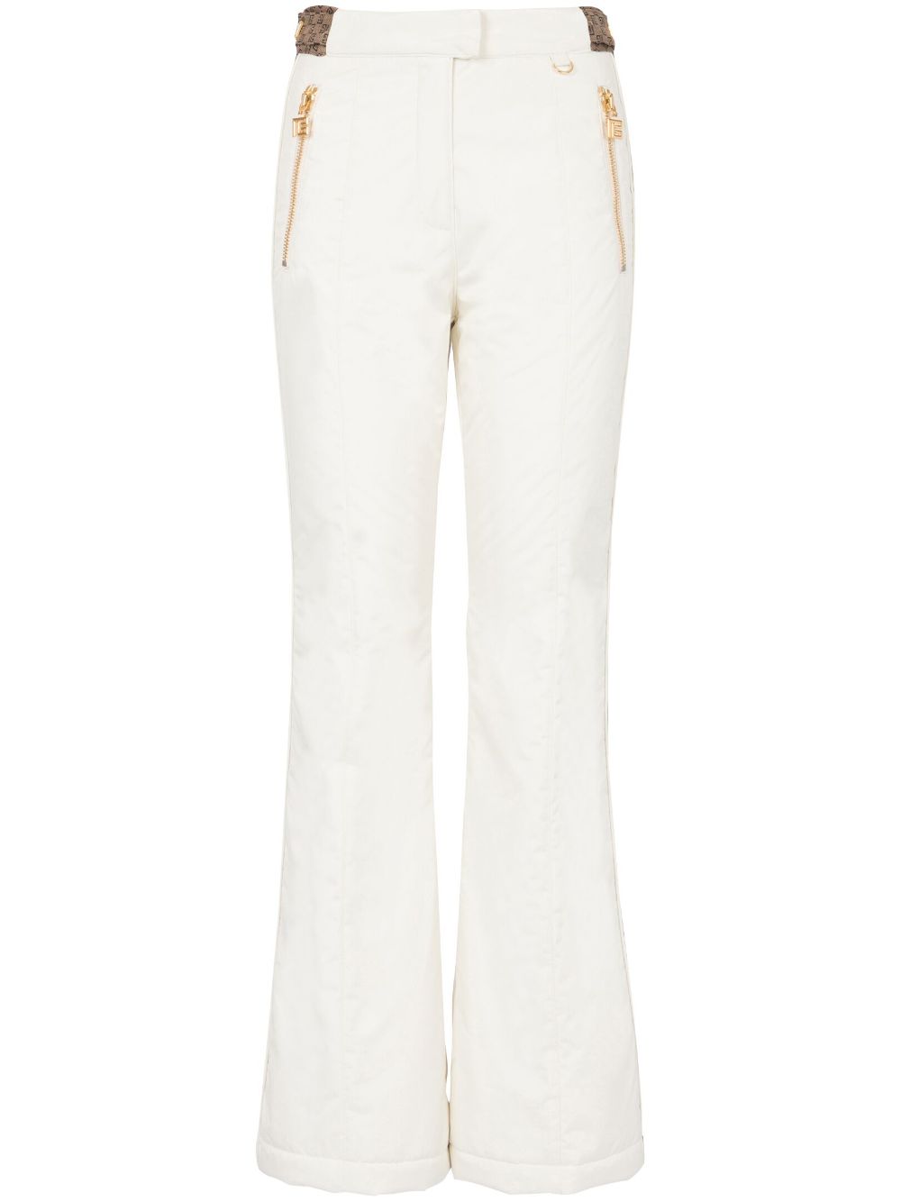 Monogram-stripes ski trousers - White