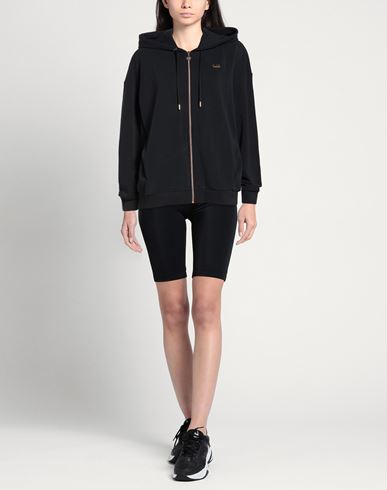 Woman Sweatshirt Black Size M Polyester, Modal, Elastane