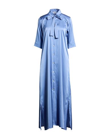 Woman Maxi dress Azure Size 10 Polyester, Elastane