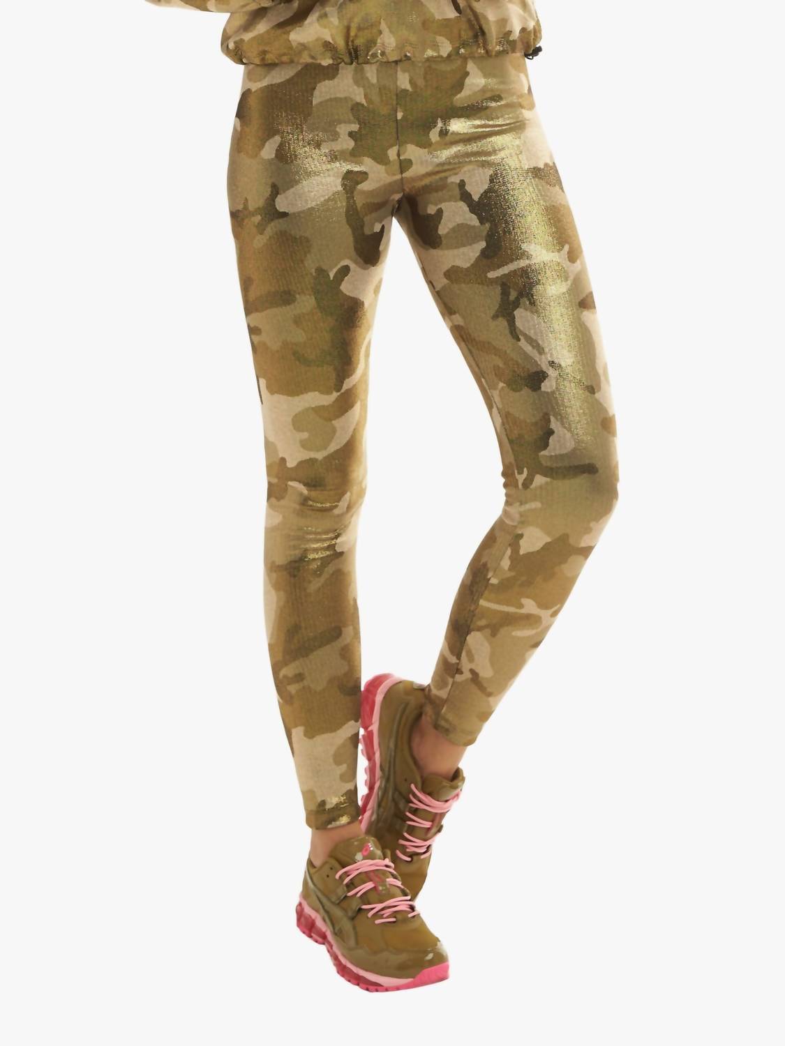 Pearl High Rise Lux Legging In Camo Gold