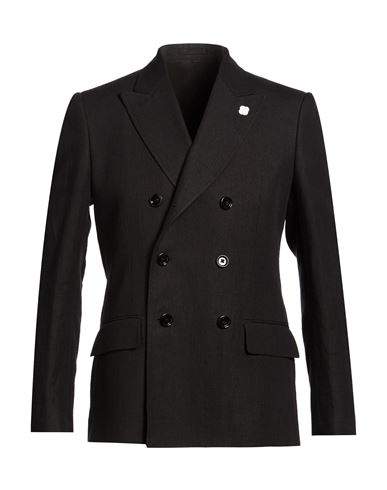 Man Blazer Black Size 36 Linen