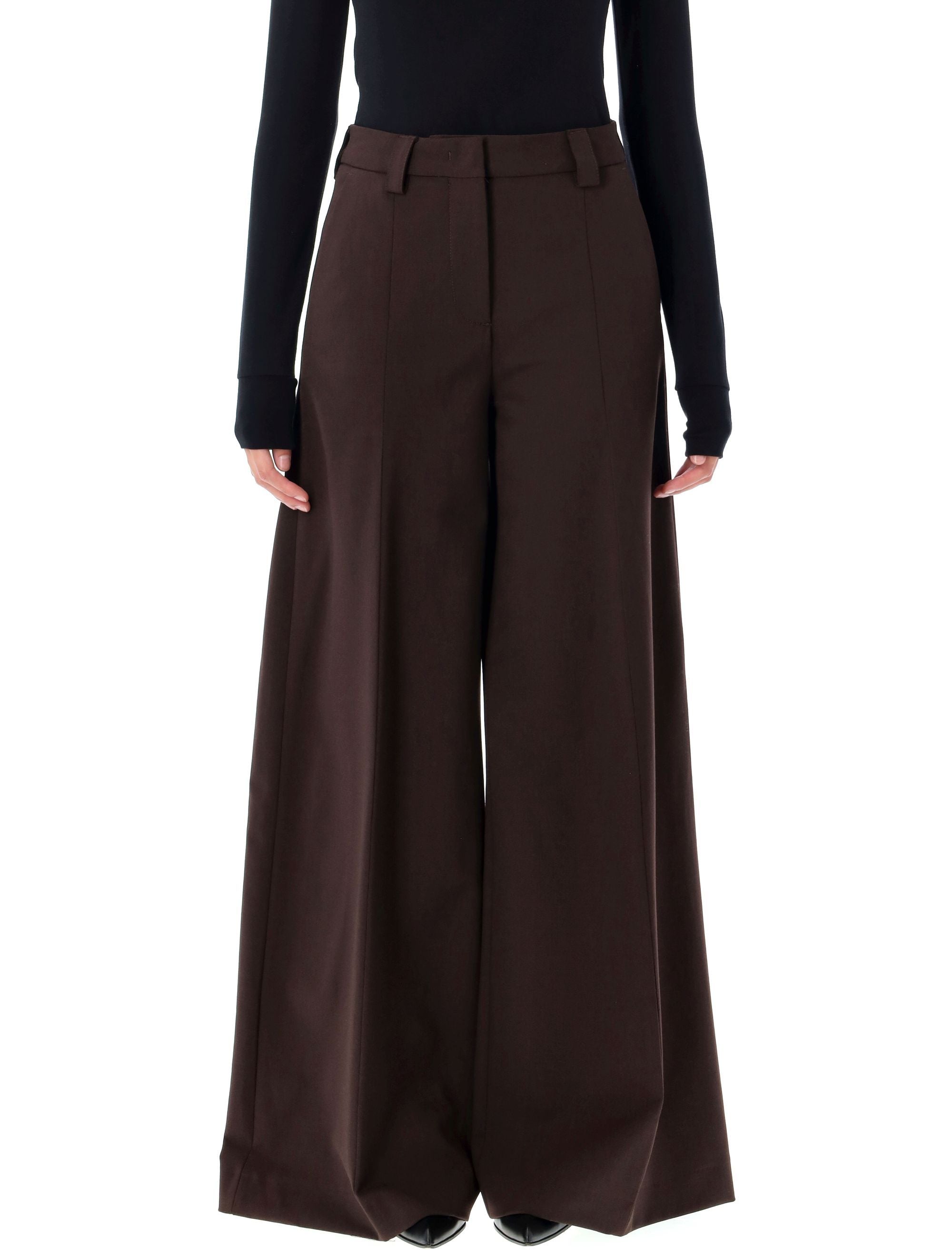 Wide Leg Wool Blend Trousers in Size 40