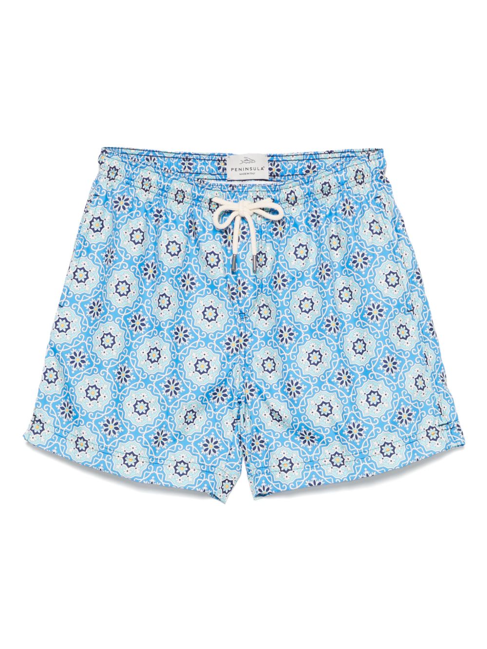 Geometric-print swim shorts - Blue
