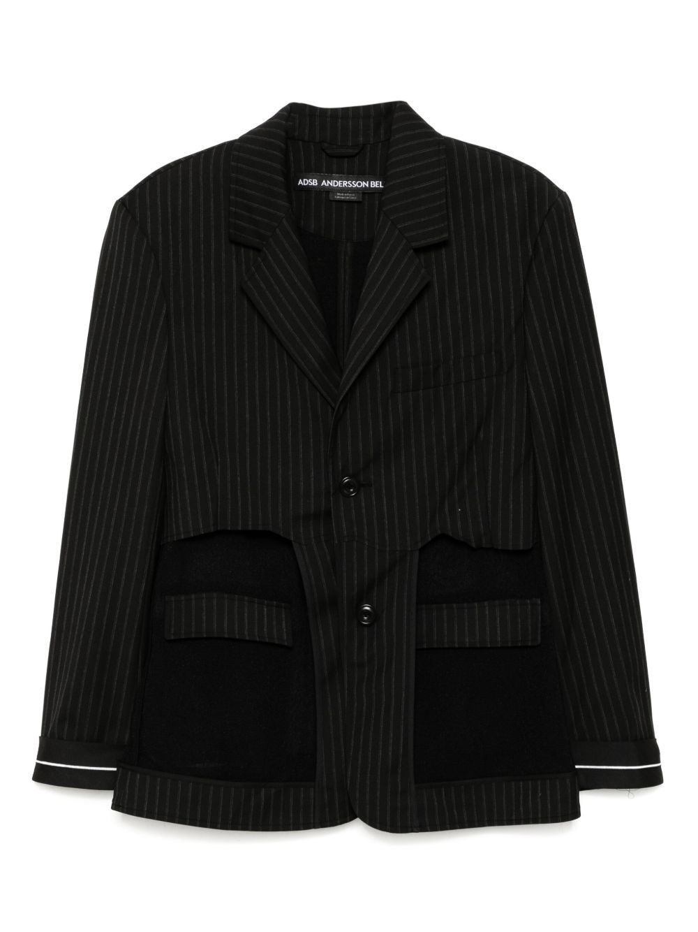 Andersson Bell inside out stripe sheer jacket - Black