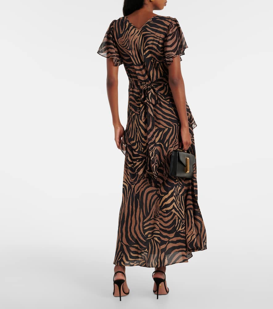 Rixo Evie printed silk midi dress