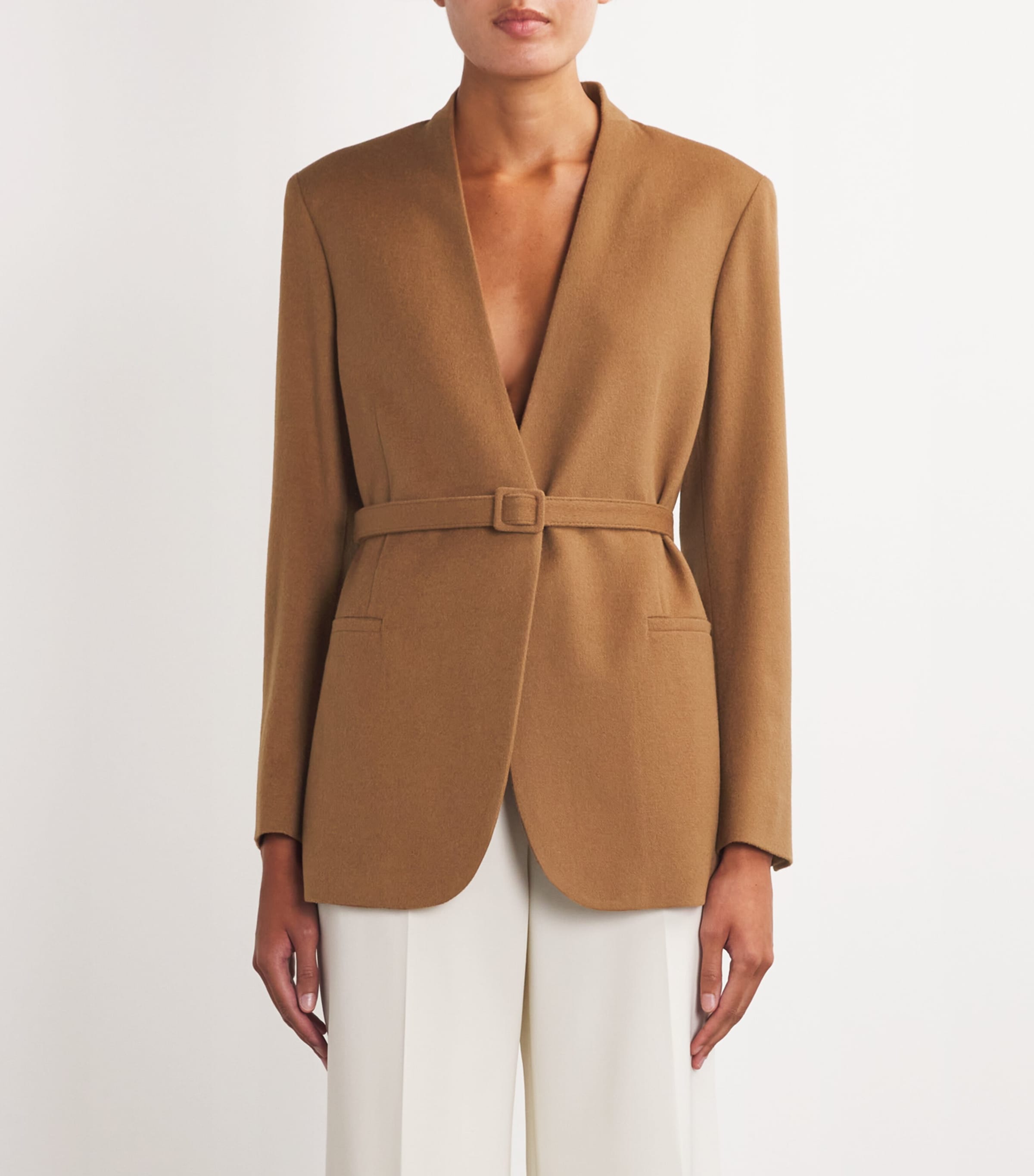 Camel Wrap-Around Blazer