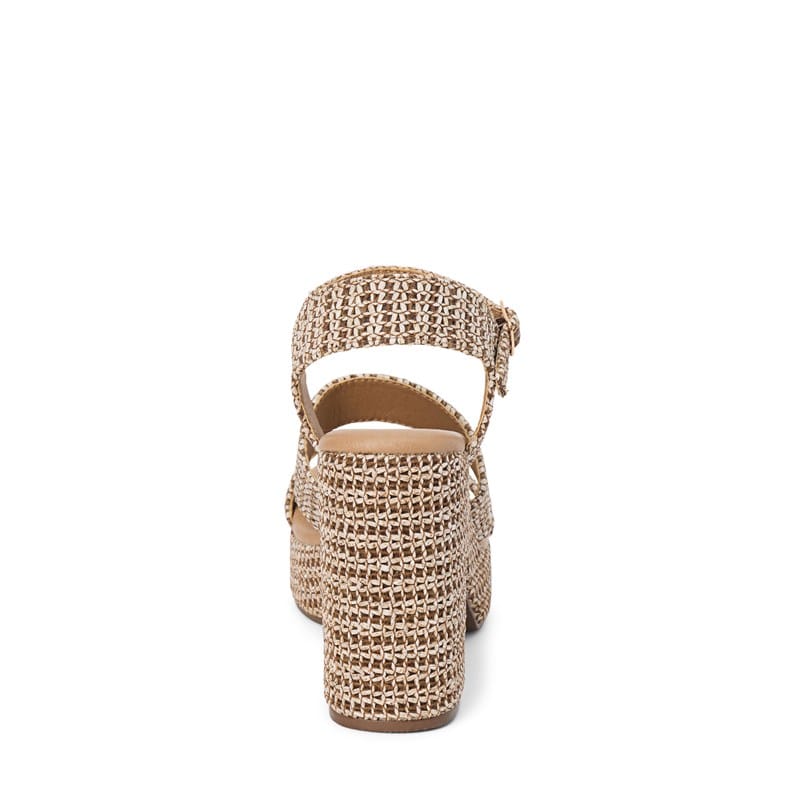 Women's Alessia Platform Square Toe Block Heel Sandals (Brown)