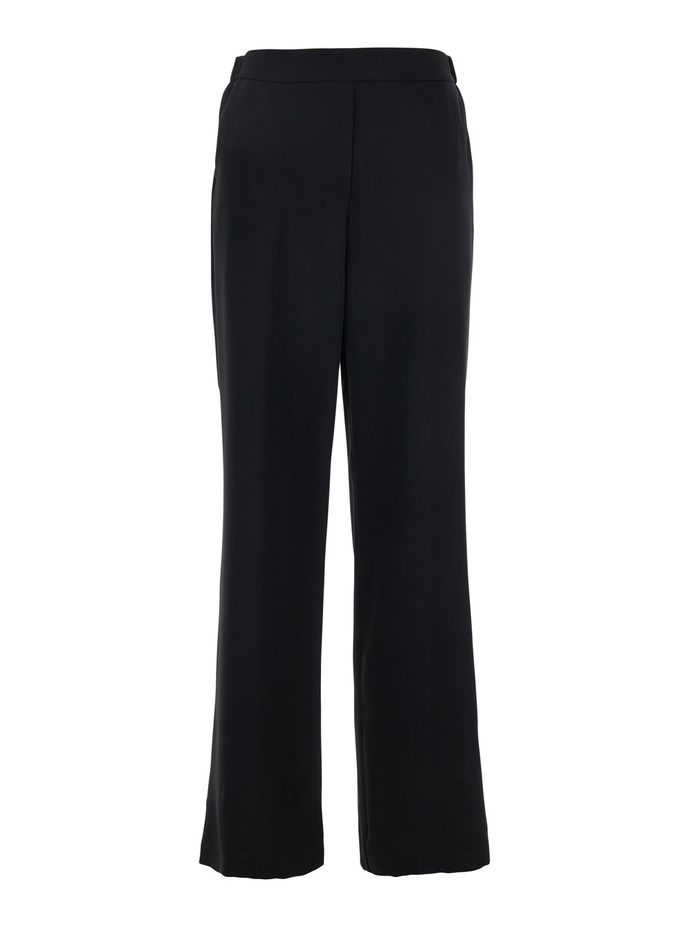 Wide-Leg Tech Fabric Trousers — Black