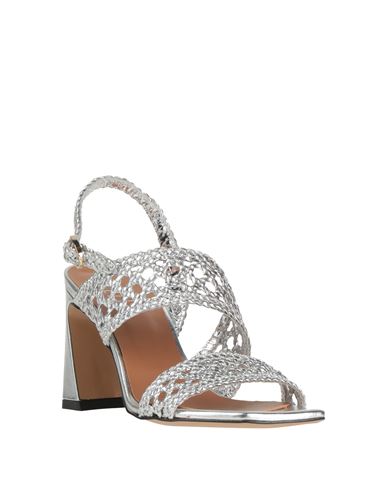 Woman Sandals Silver Size 6 Leather