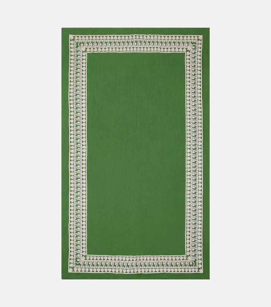 Embroidered linen tablecloth