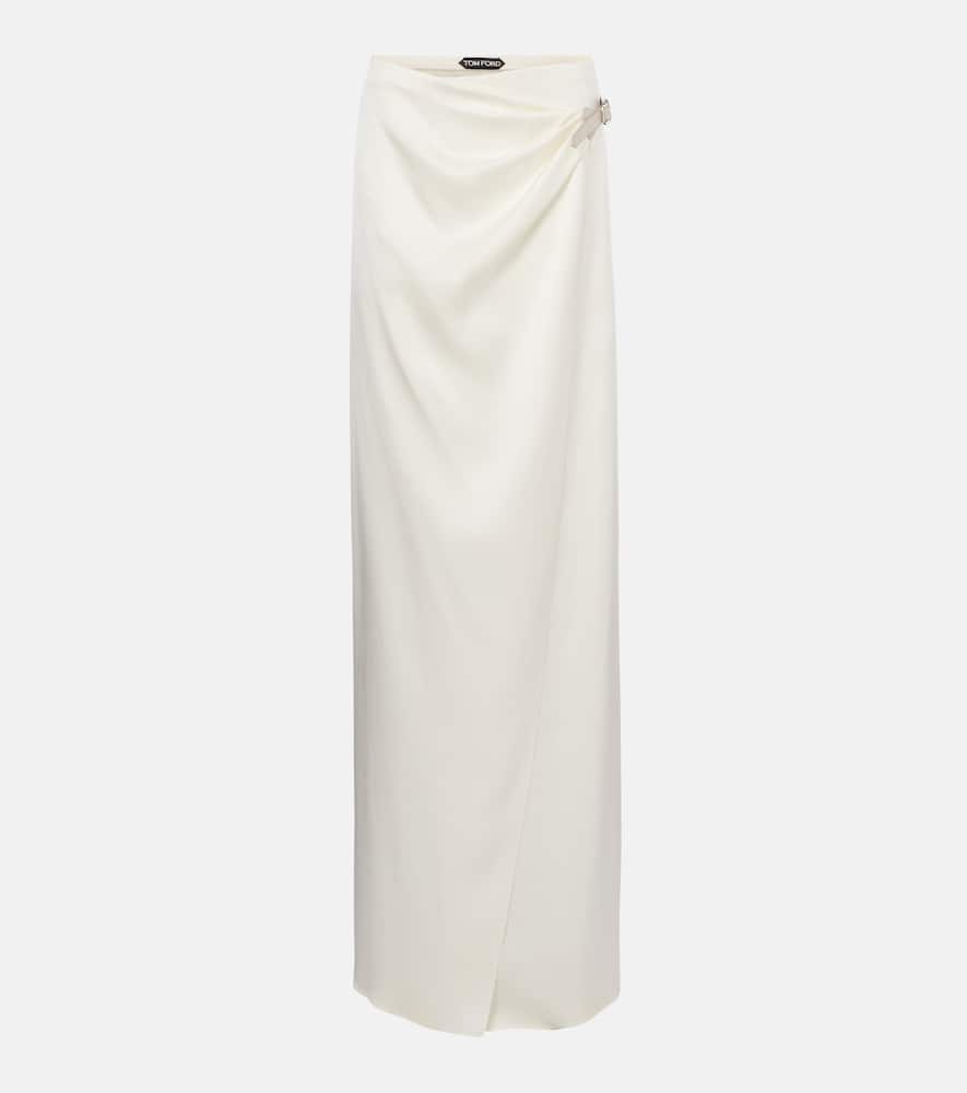 Silk satin wrap skirt