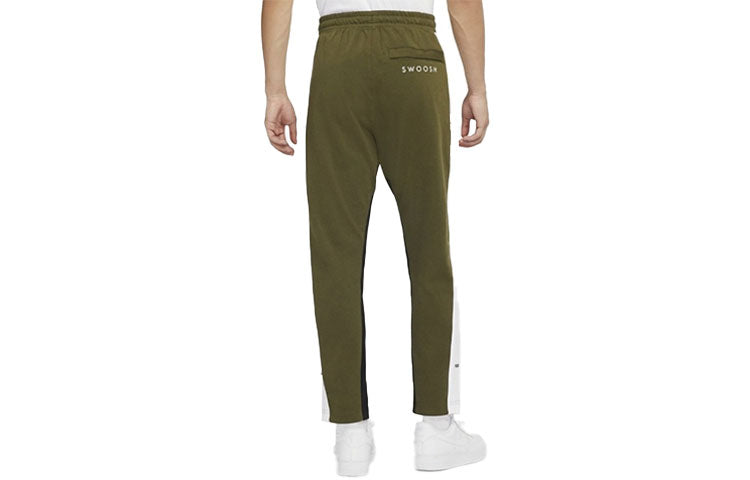Men's Sportswear Swoosh Contrast Color Stitching Knit Sports Pants/Trousers/Joggers Army Green