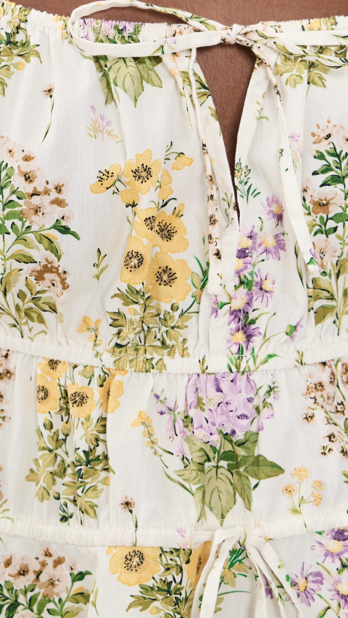 The Iris Top Small Botanical Ivory Lavender