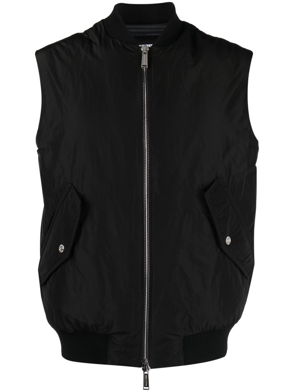 Logo-embroidered padded jacket - Black