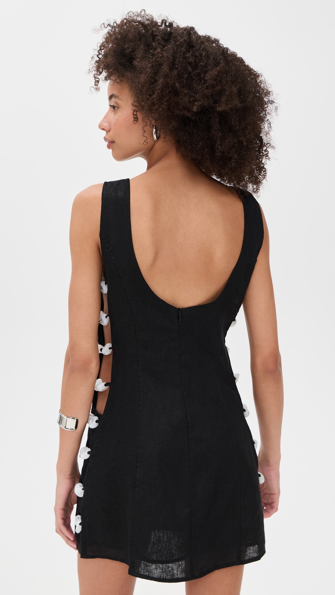 Tia Linen Mini Dress Black Black 
