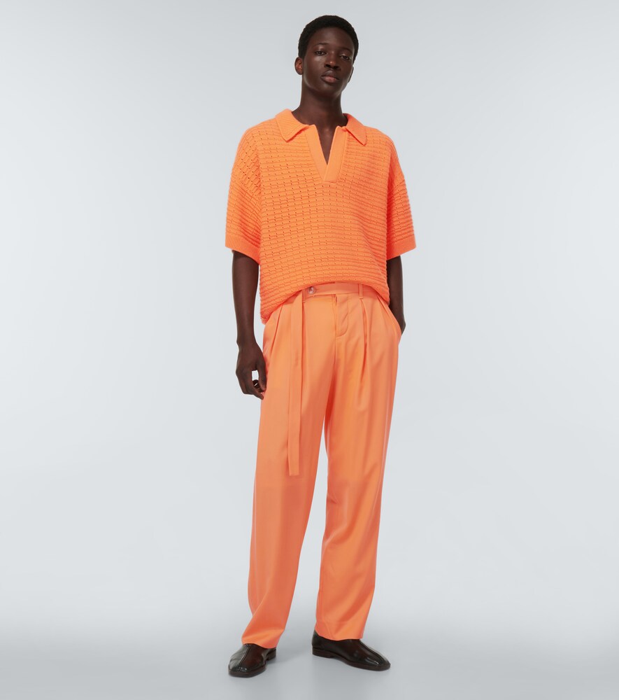 Grant high-rise wide-leg wool pants