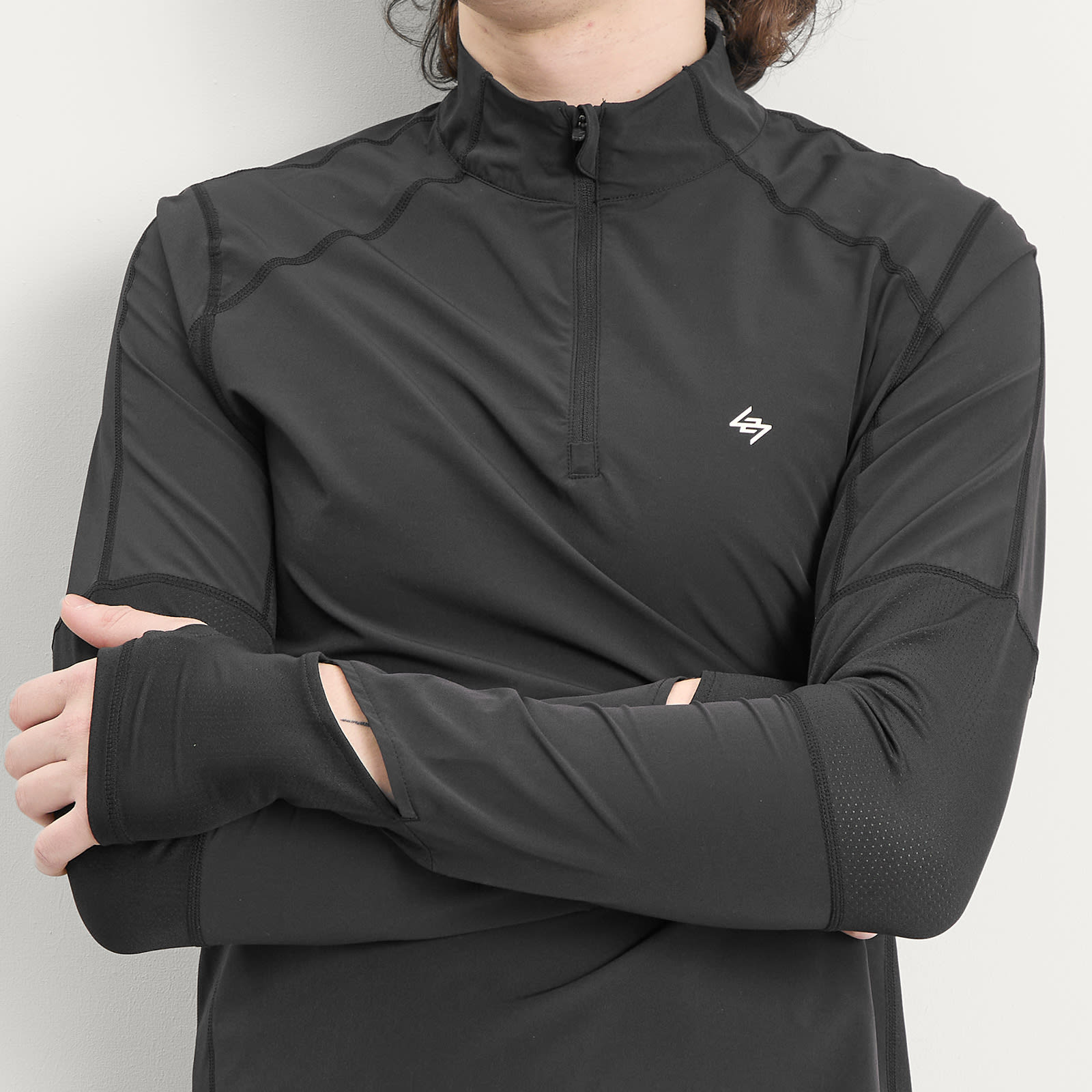 Men's Run Quarter Zip Jet Black