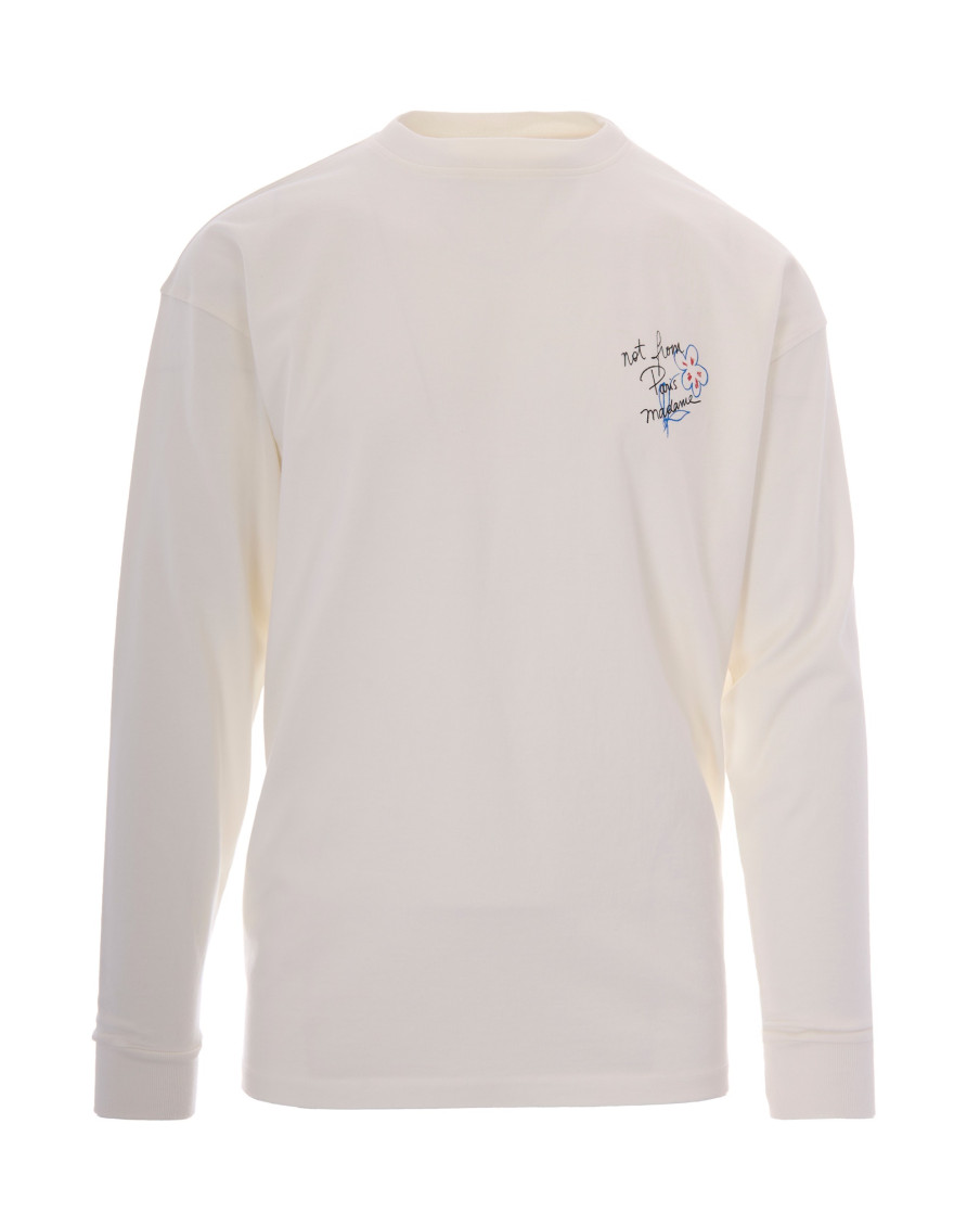 Off White Full Sleeves T-Shirt