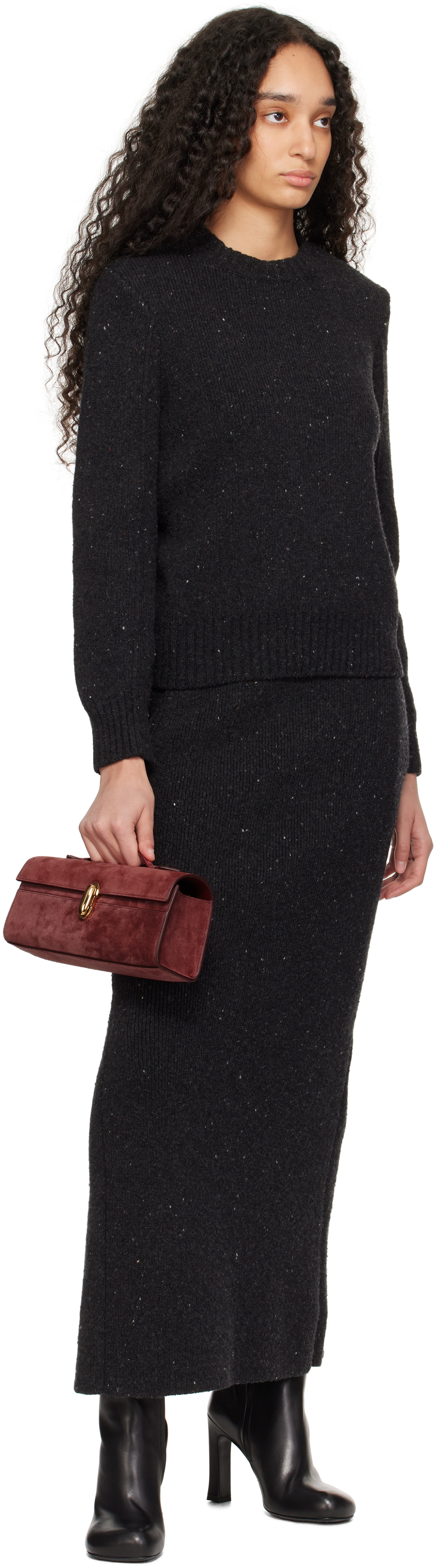 Savette Burgundy Slim Symmetry Pochette Bag