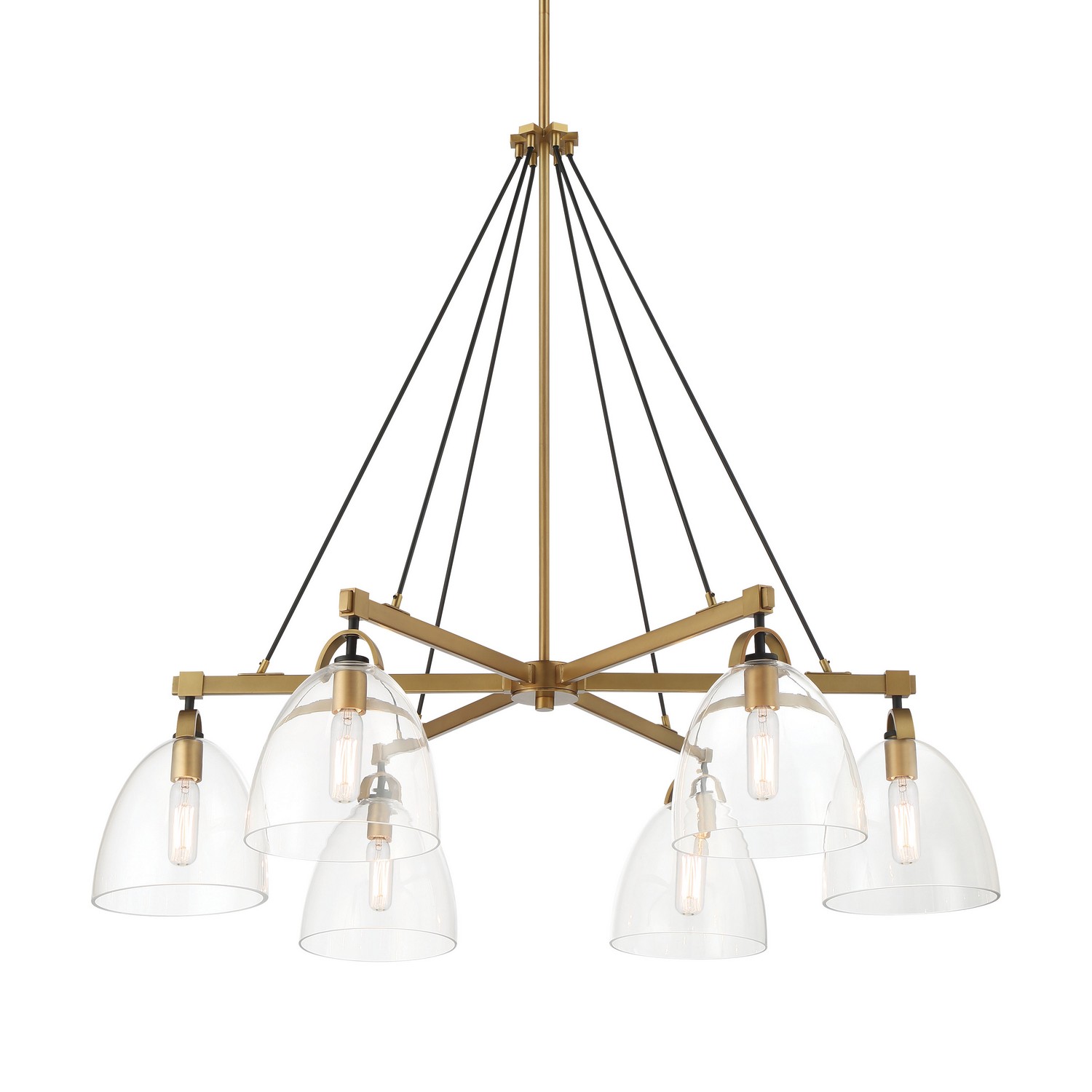 Legacy Brass & Matte Coal Chandelier from the Sommersby Collection