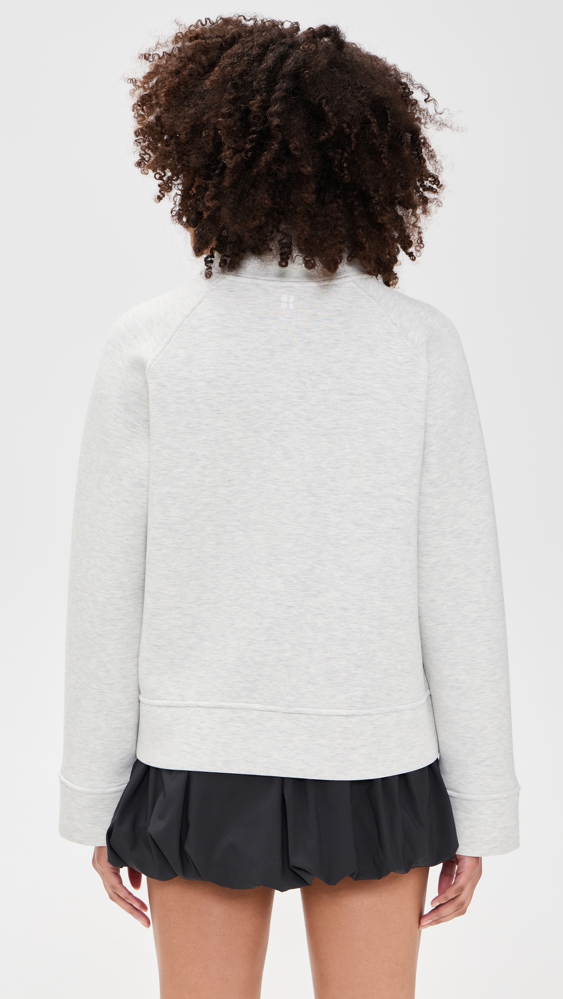 Wind Down Patch Pocket Zip Through Sweatshirt Ice Grey Marl