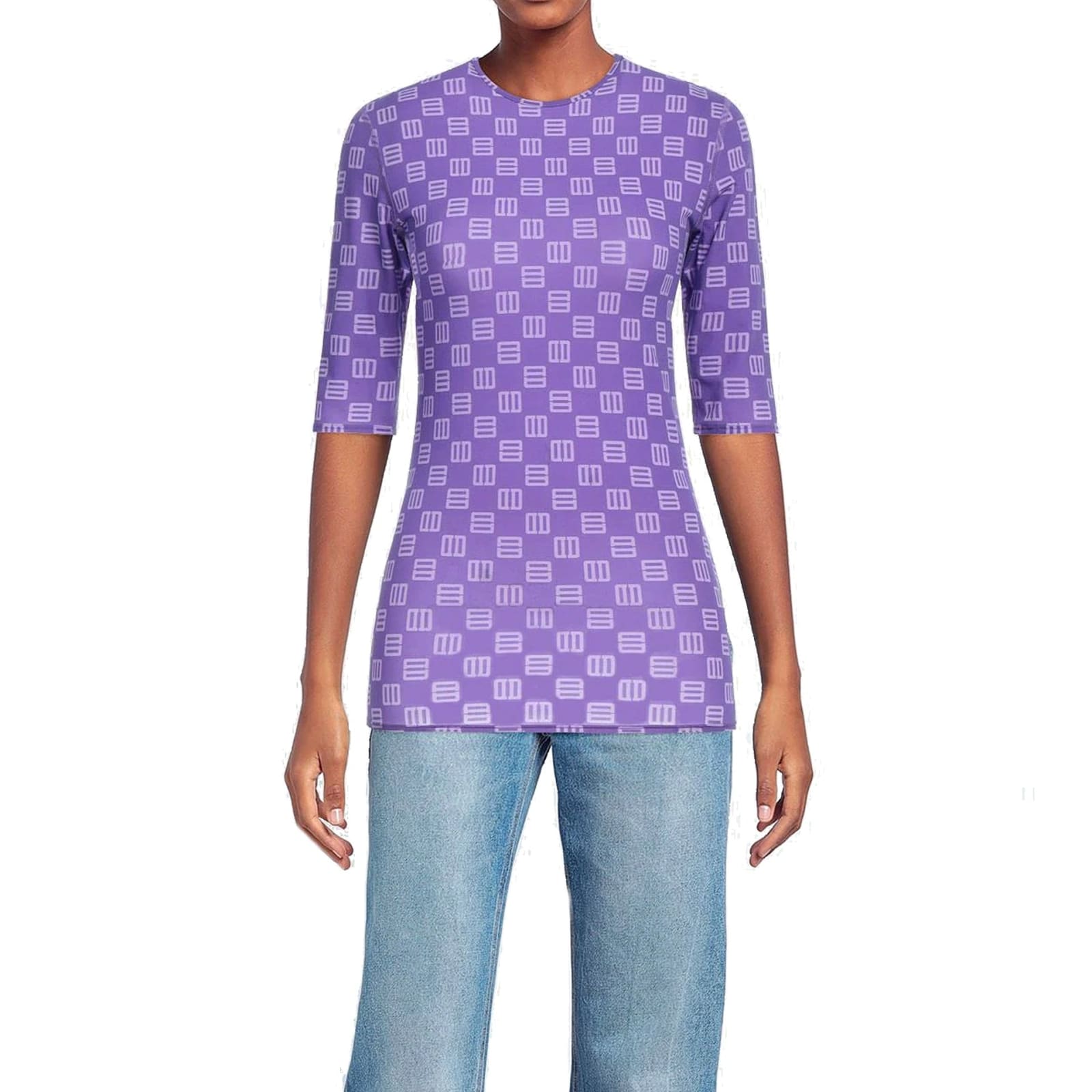 Monogram fitted T-shirt - Purple