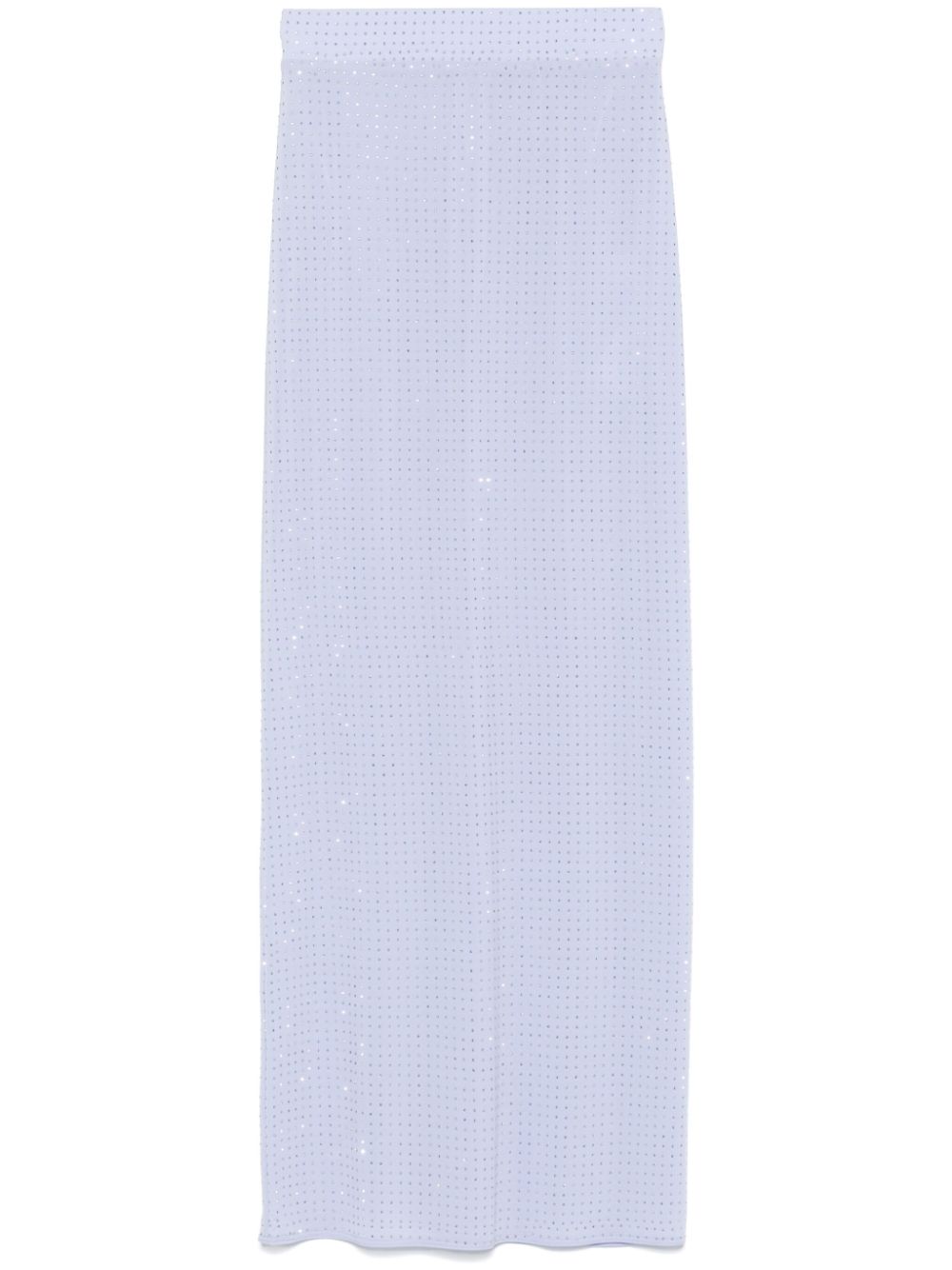 Crystal-embellished jersey midi skirt - Blue