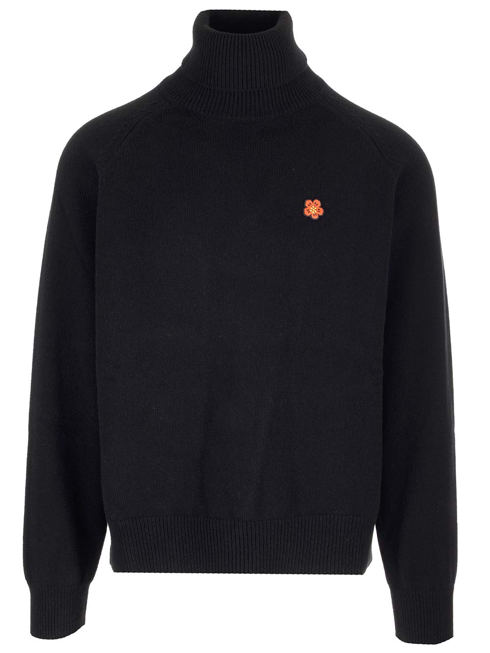 Boke Flower-patch wool jumper - Black