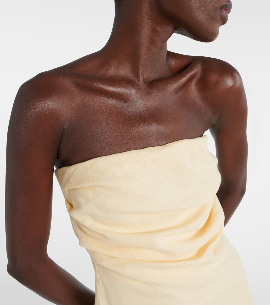 Hedy strapless linen maxi dress
