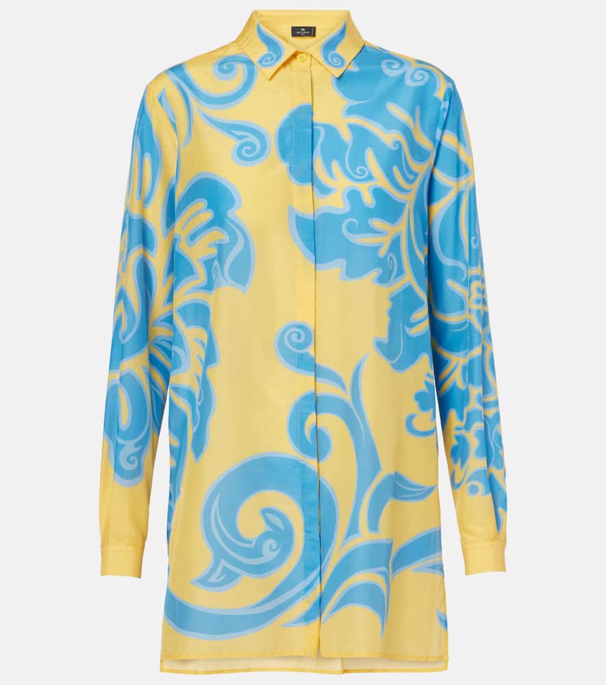 Printed cotton and silk shirt