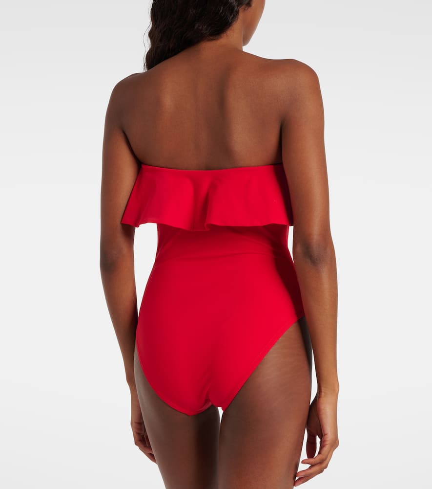Ruffled bandeau swimsuit