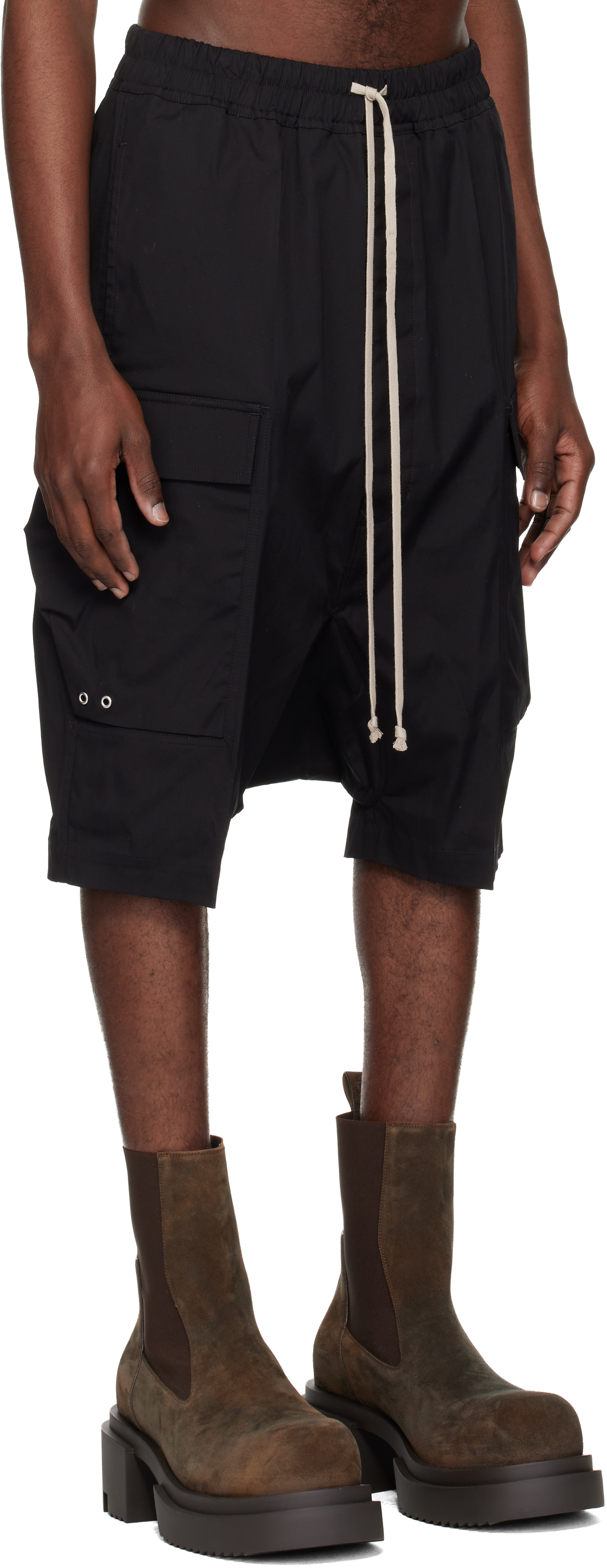 Black Temple Cargo Pod Shorts