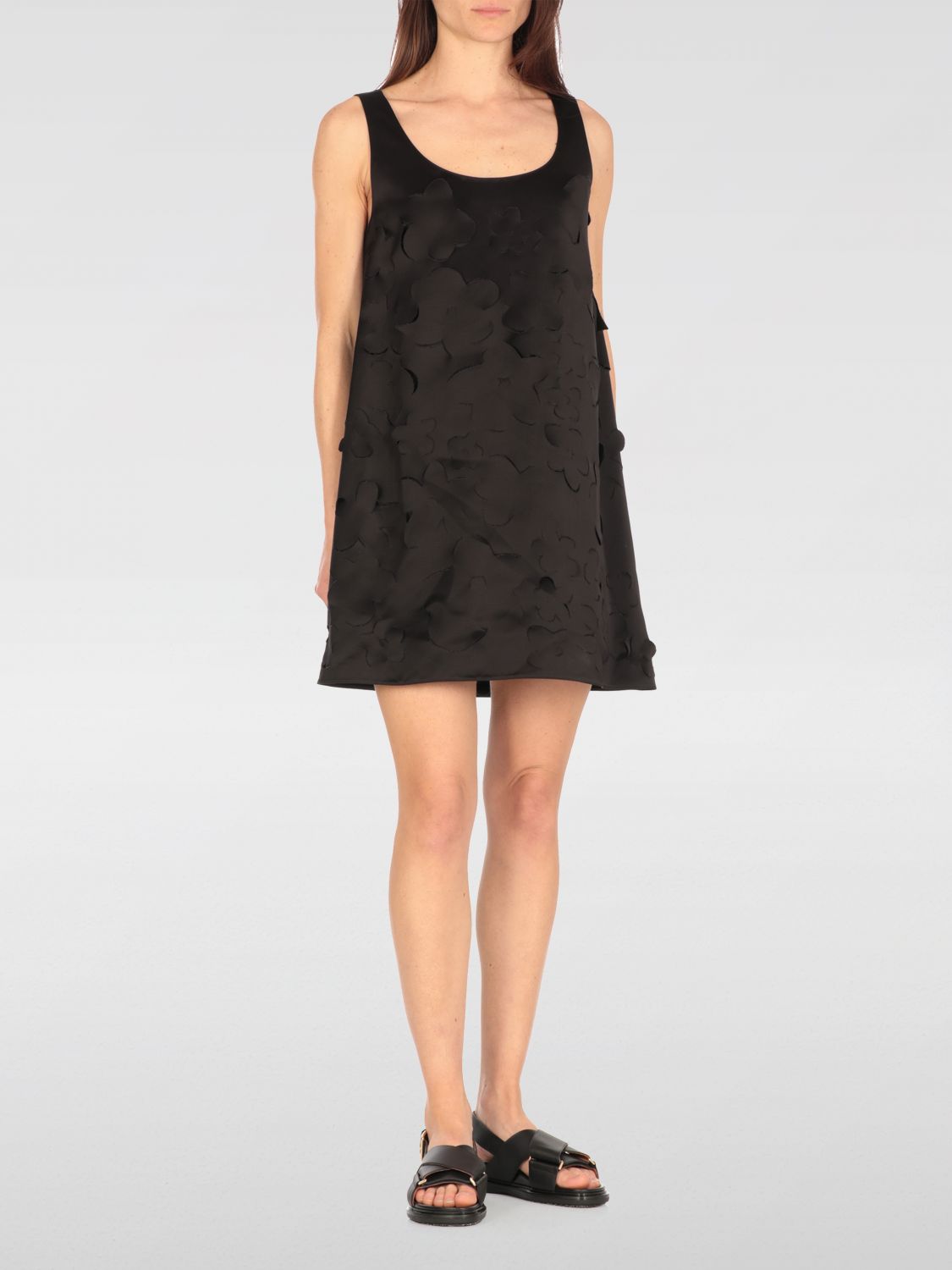 Textured-finish mini dress - Black