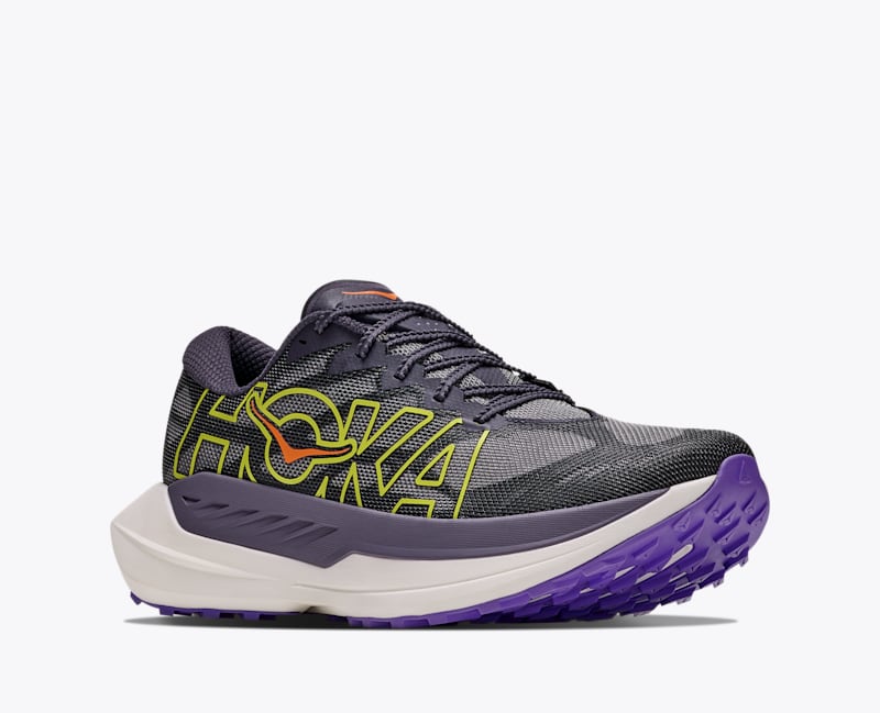 HOKA Men's Rocket X Trail Shoes in Squid Ink/Neon Nebula
