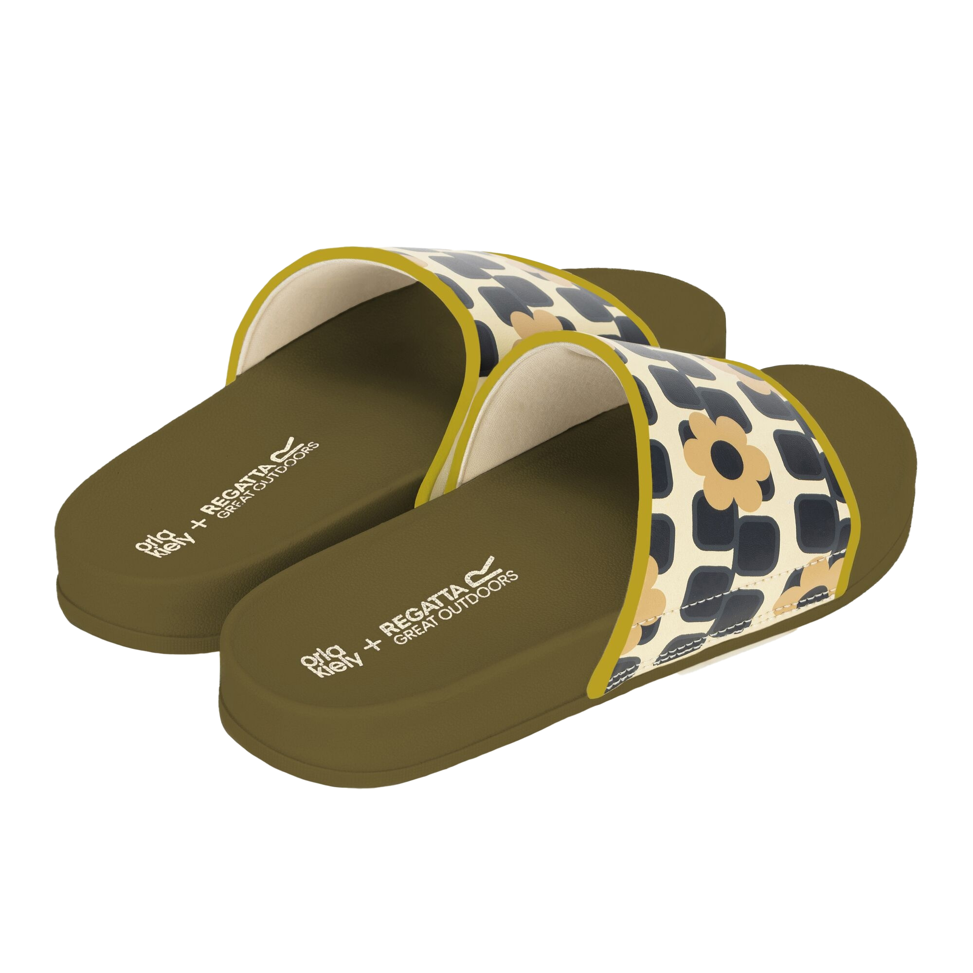 Regatta Womens/Ladies Orla Kiely Giant Square Flower Sliders Monochrome - Black/White